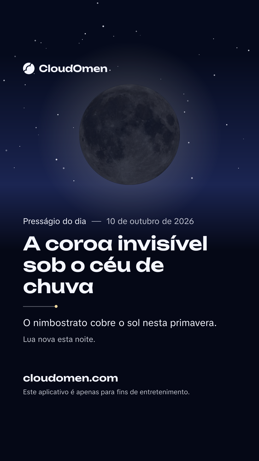 Imagem para stories: A coroa invisível sob o céu de chuva