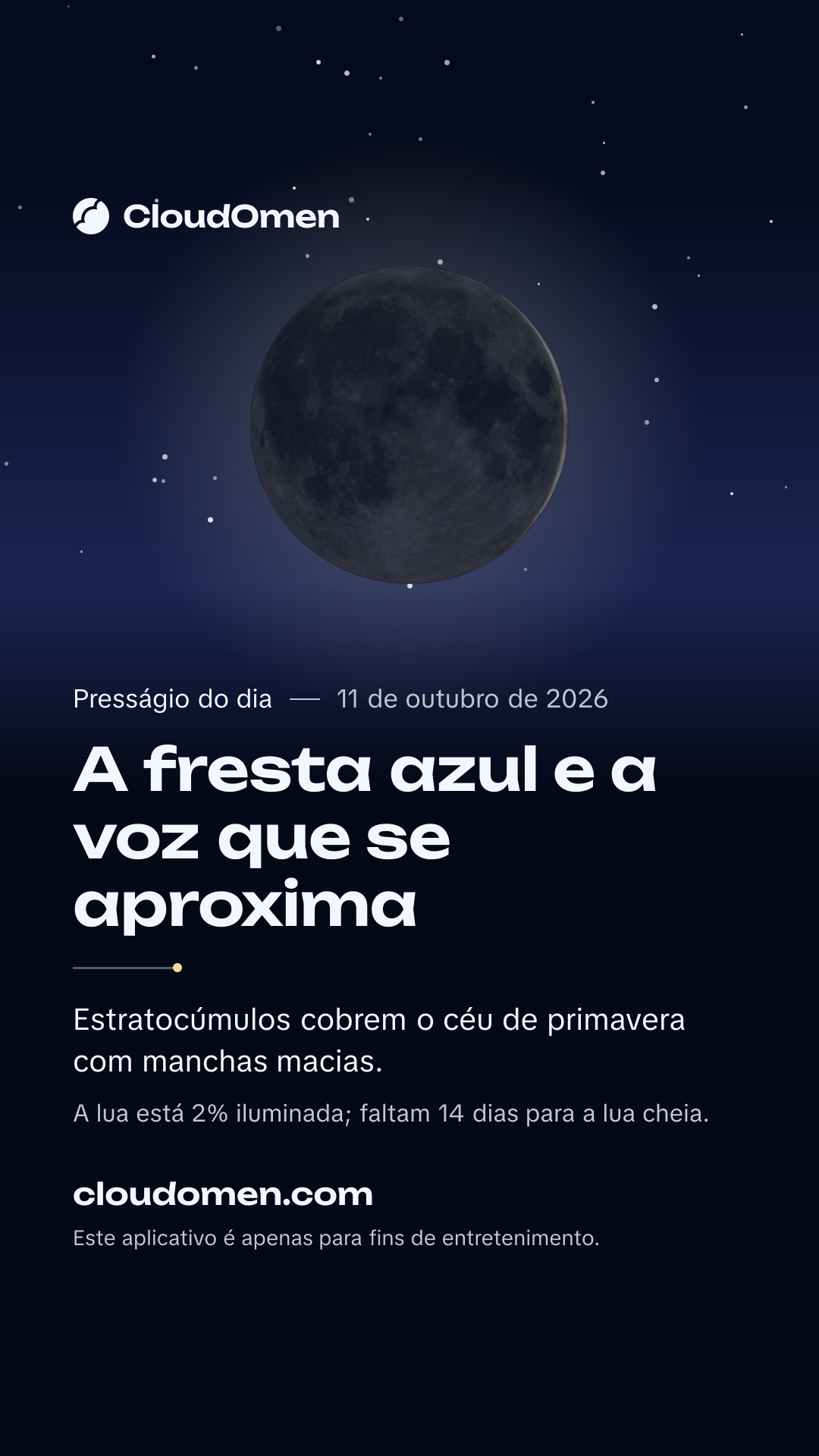 Imagem para stories: A fresta azul e a voz que se aproxima