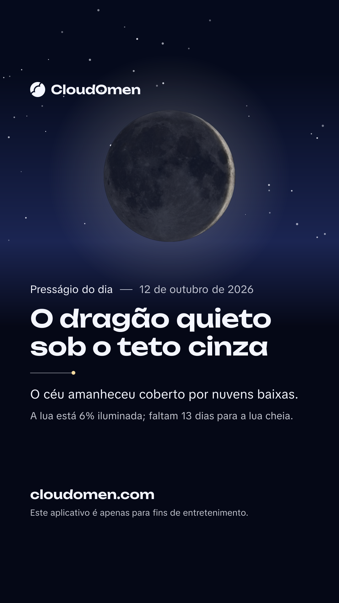 Imagem para stories: O dragão quieto sob o teto cinza