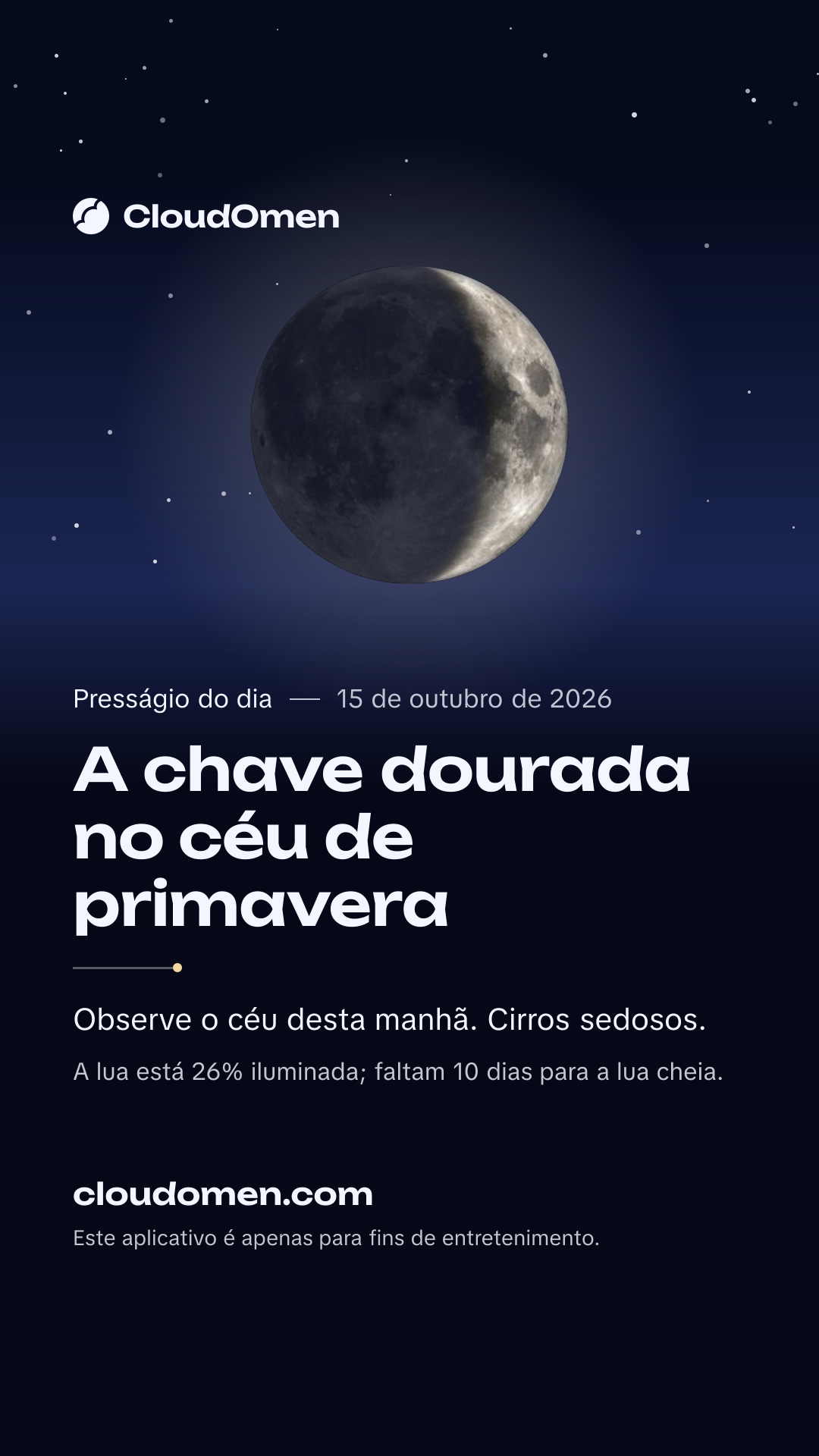 Imagem para stories: A chave dourada no céu de primavera