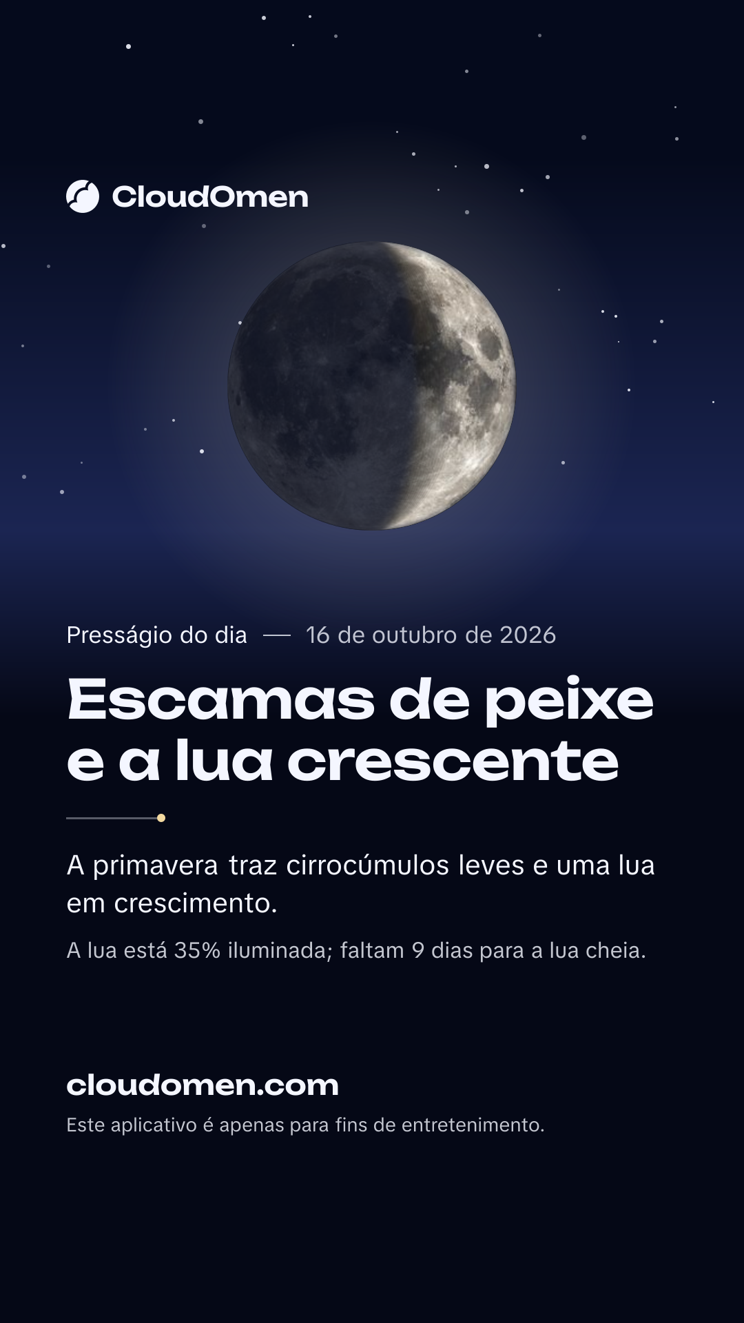 Imagem para stories: Escamas de peixe e a lua crescente