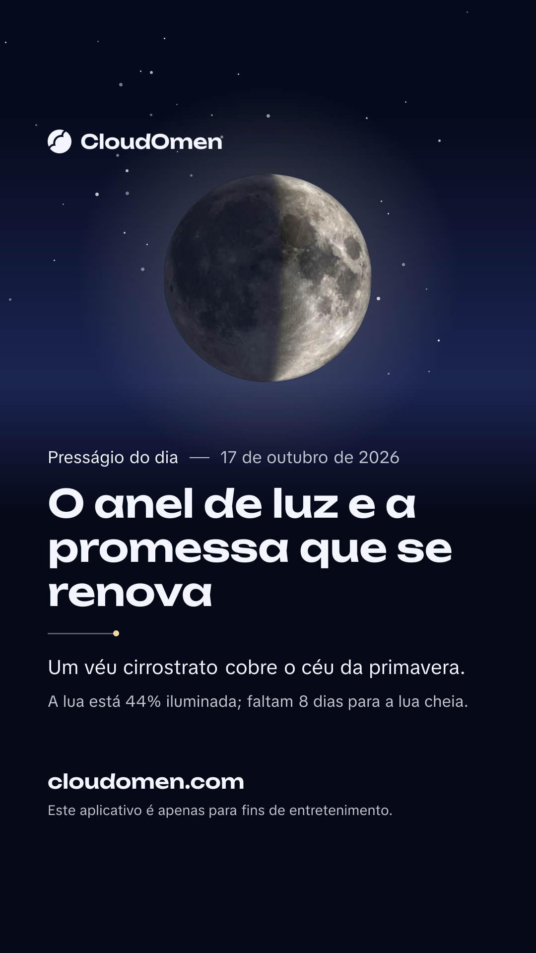 Imagem para stories: O anel de luz e a promessa que se renova