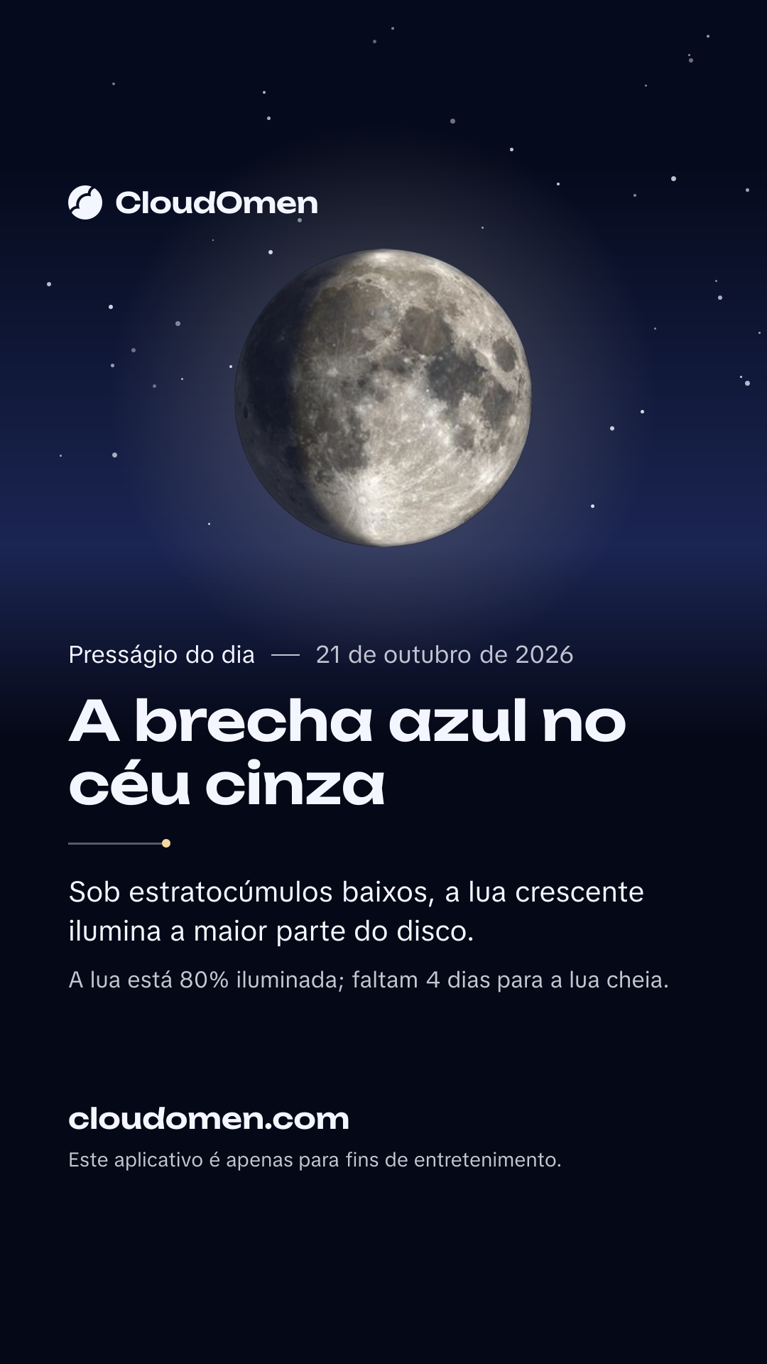 Imagem para stories: A brecha azul no céu cinza