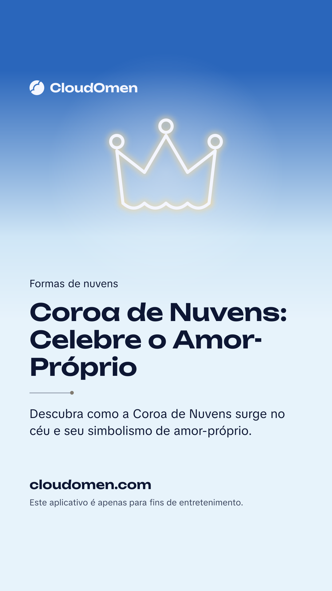 Imagem para stories: Coroa de Nuvens: Celebre o Amor-Próprio