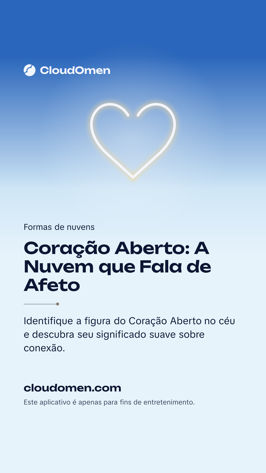 Imagem para stories: Coração Aberto: A Nuvem que Fala de Afeto