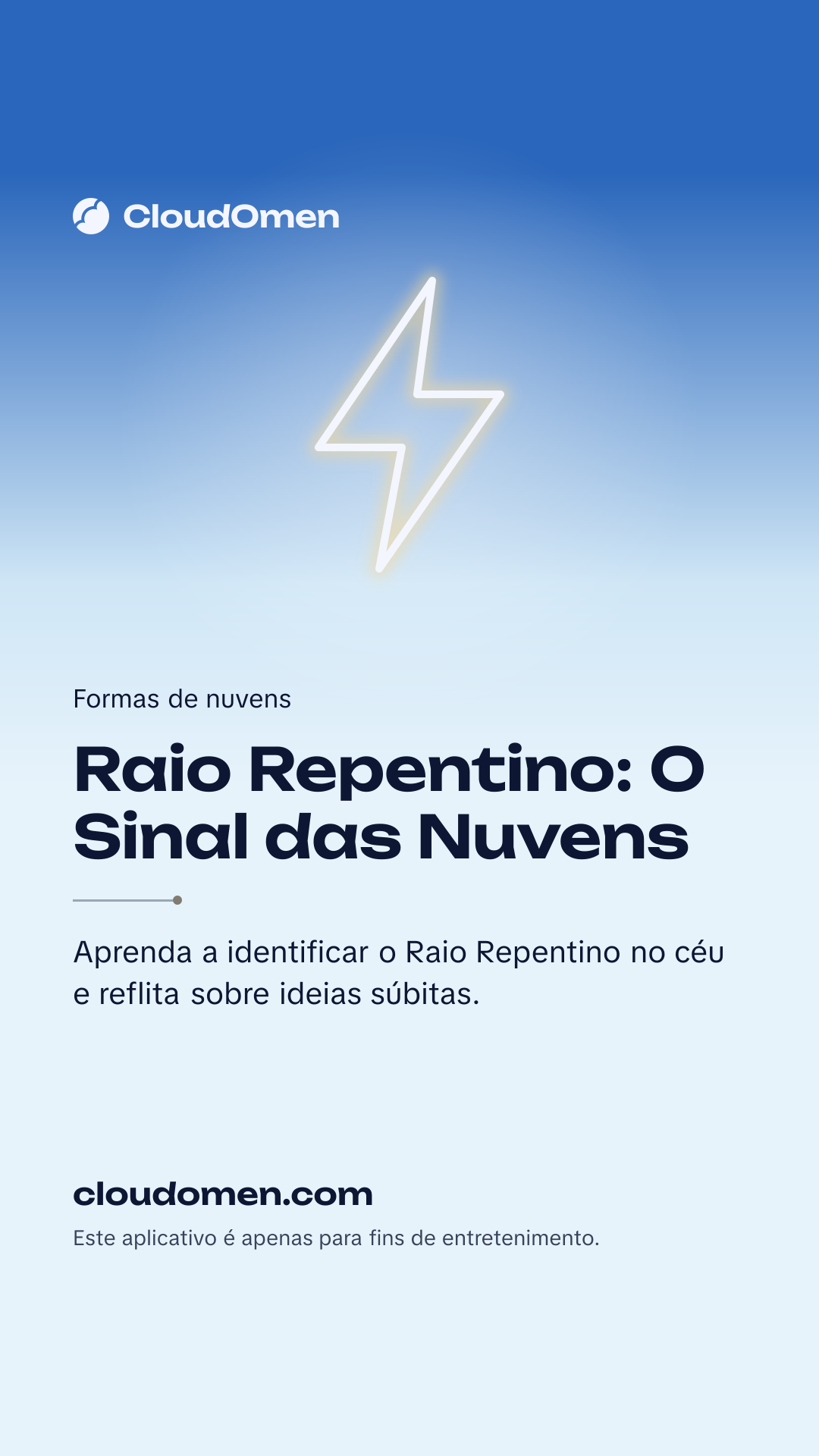 Imagem para stories: Raio Repentino: O Sinal das Nuvens