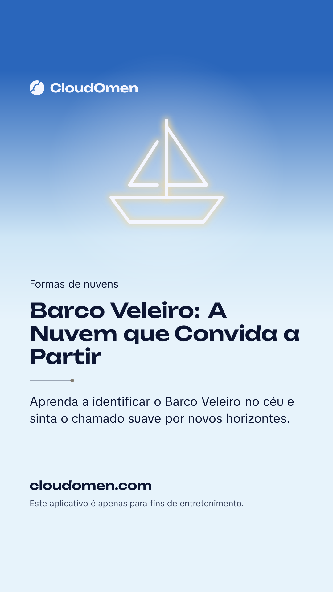 Imagem para stories: Barco Veleiro: A Nuvem que Convida a Partir