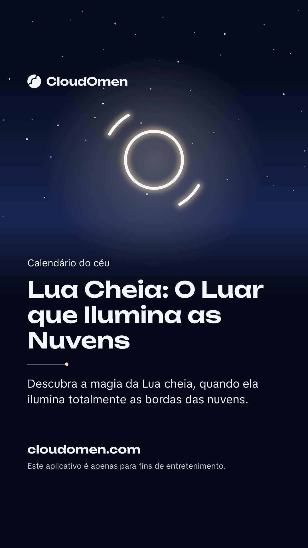 Imagem para stories: Lua Cheia: O Luar que Ilumina as Nuvens
