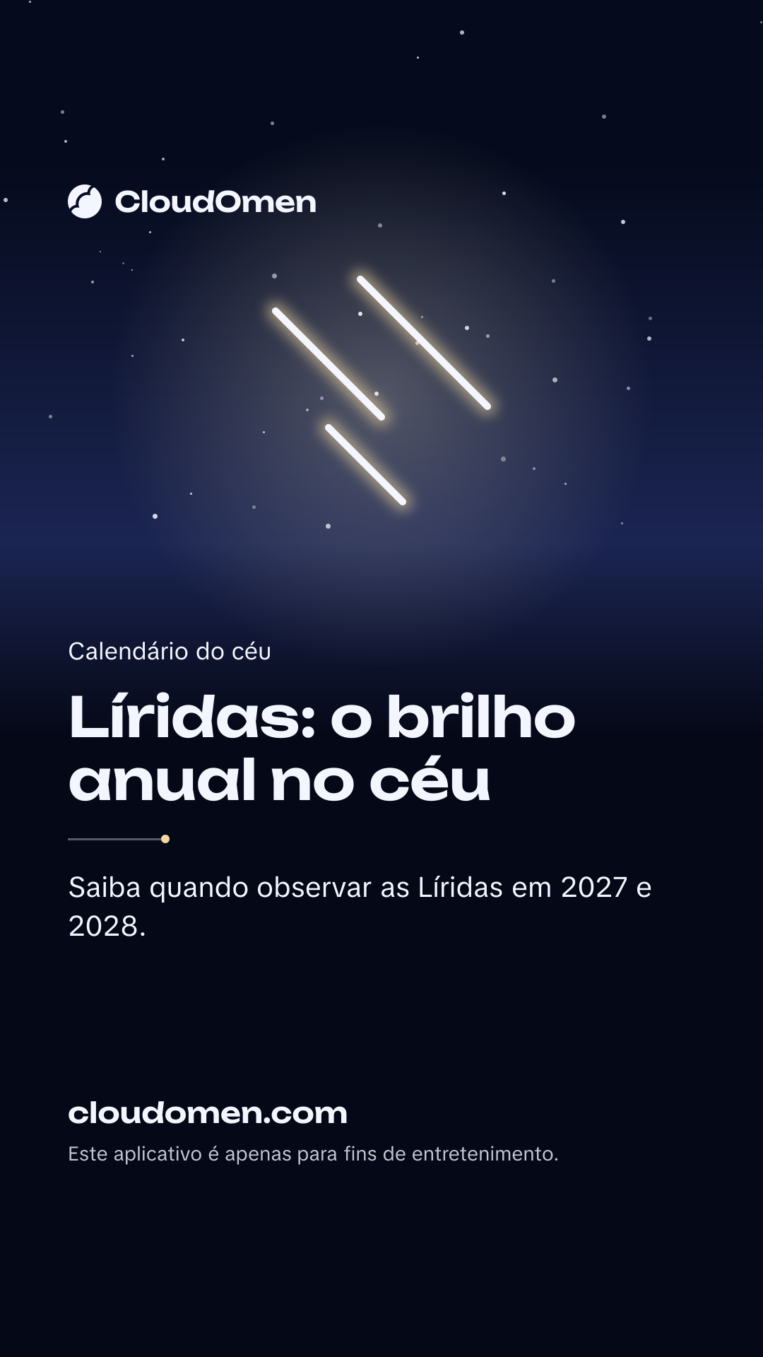 Imagem para stories: Líridas: o brilho anual no céu