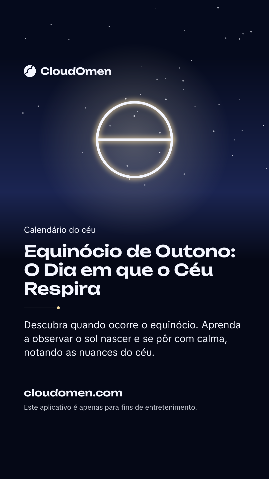 Imagem para stories: Equinócio de Outono: O Dia em que o Céu Respira