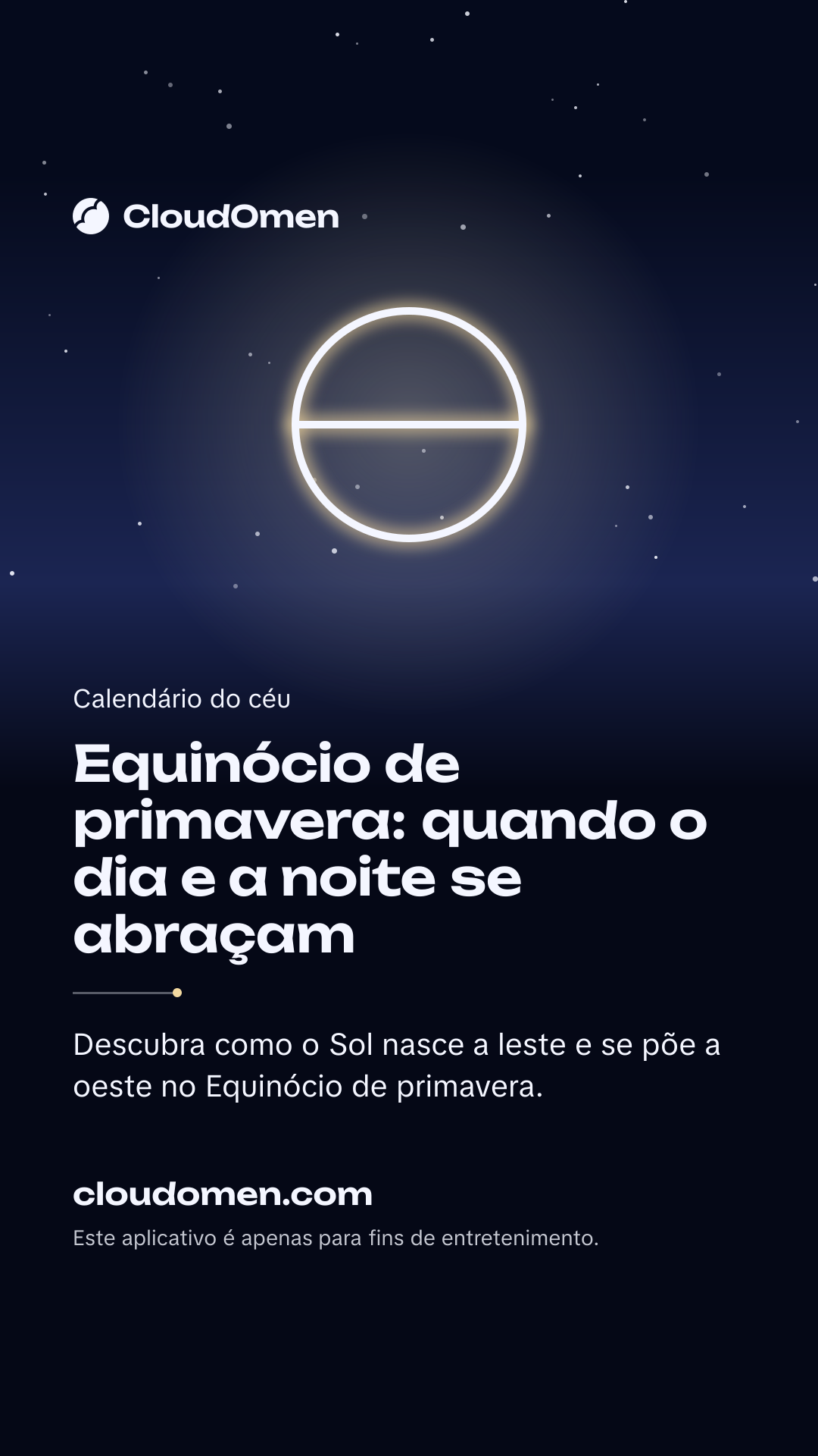 Imagem para stories: Equinócio de primavera: quando o dia e a noite se abraçam