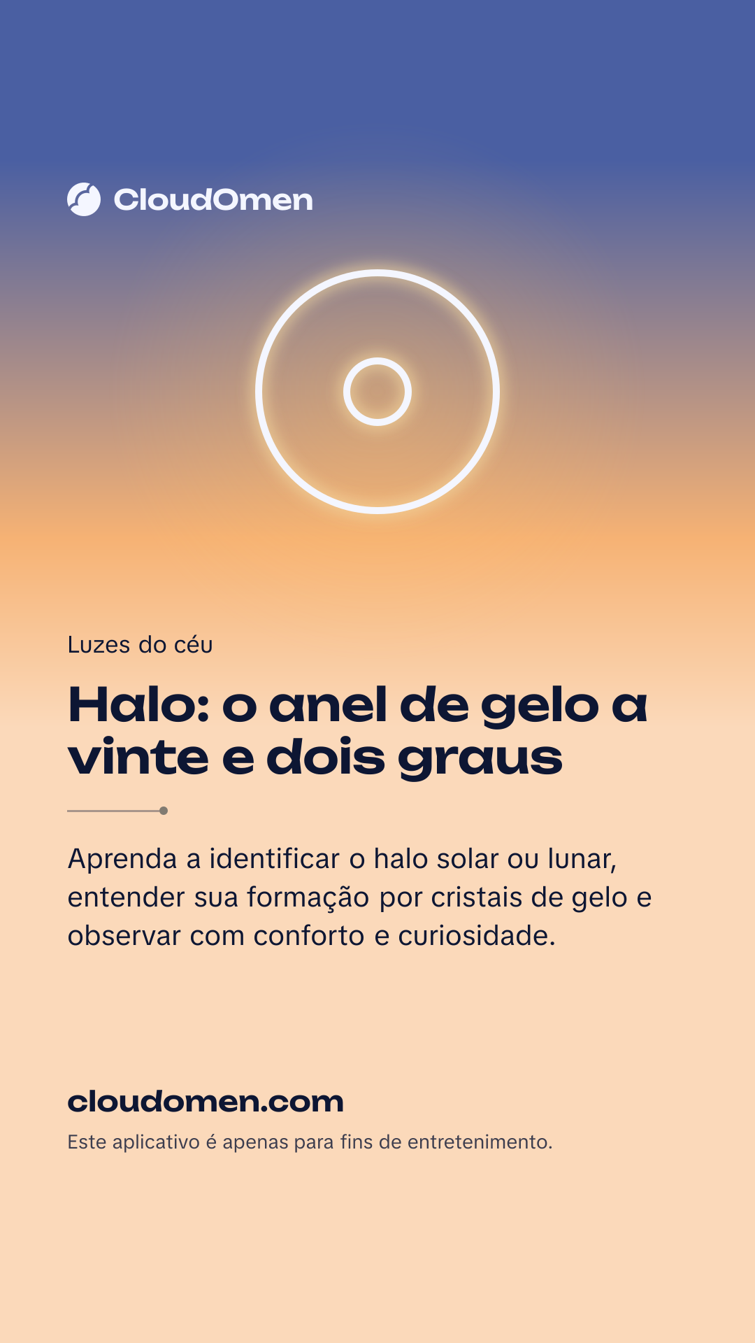 Imagem para stories: Halo: o anel de gelo a vinte e dois graus