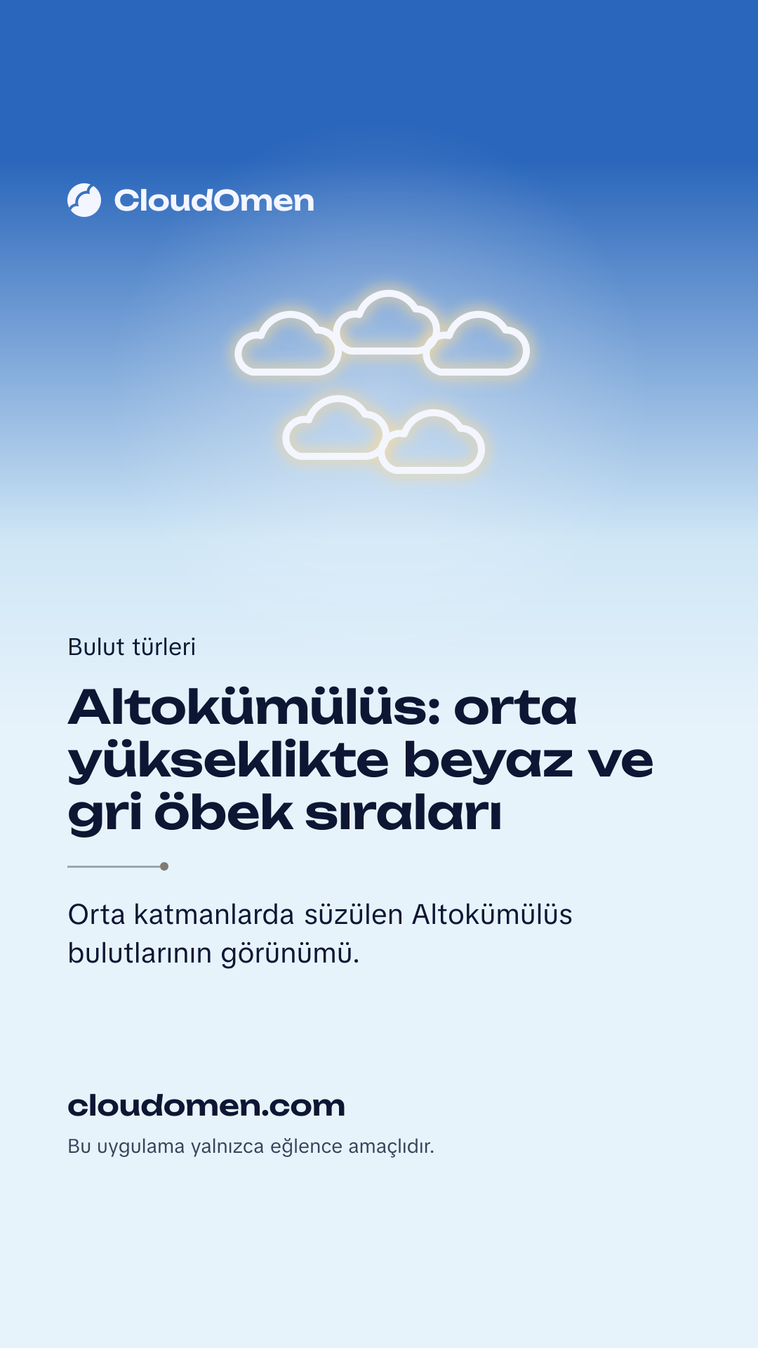Hikâye görseli: Altokümülüs: orta yükseklikte beyaz ve gri öbek sıraları