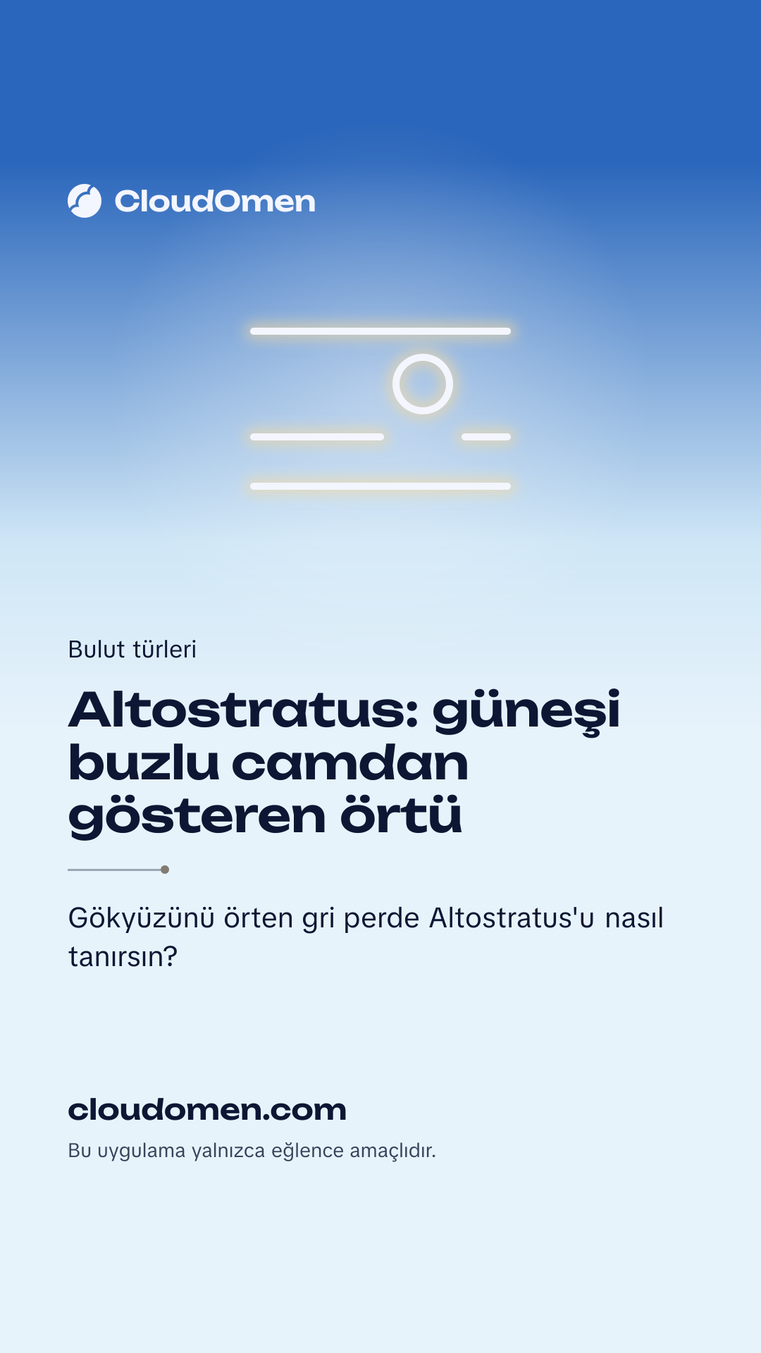 Hikâye görseli: Altostratus: güneşi buzlu camdan gösteren örtü