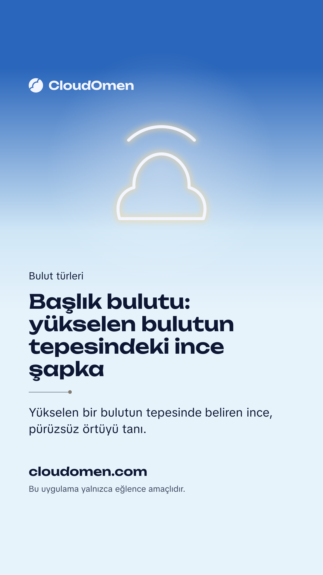 Hikâye görseli: Başlık bulutu: yükselen bulutun tepesindeki ince şapka